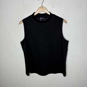 New Sampeel‎ Black Mock Neck Sleeveless Tank Top Minimalist Women's XL